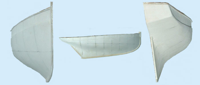 half plaster mould hull bow