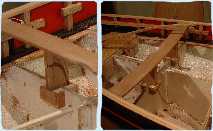 main sheet through deck pipes