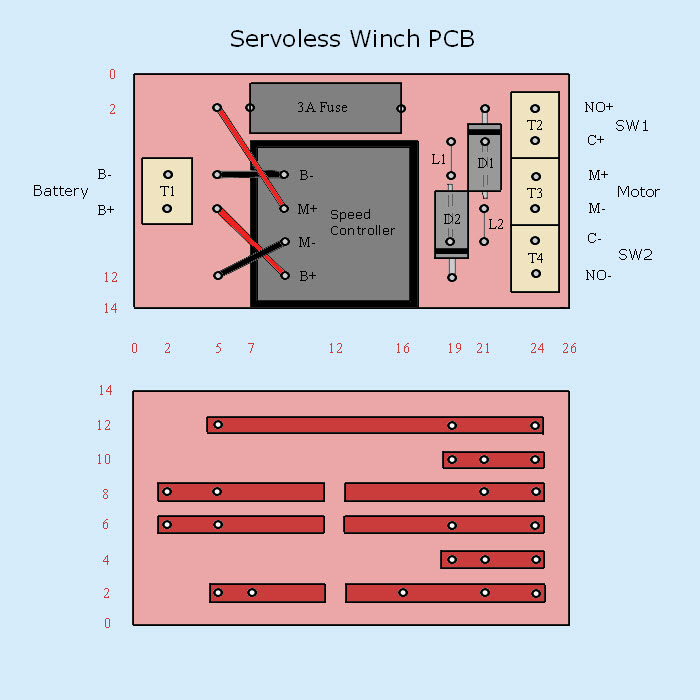 Servoless winch PCB 